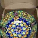 24 Pieces Dinnerware Sets, Ceramic Plates and Bowls Set, Microwave and Dishwasher Safe, Scratch Resistant, Bohemian Style Dishware Set, Service for 4