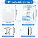 Newwiee 55 Pcs White Bibs for Baby Decorating Design a Bib Decorate Plain newborns Bibs Wooden Sign for Baby Shower Games Kit