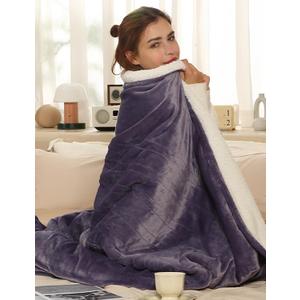Electric Blanket Full Size, Full Heated Blanket with 1-10 Hours Adjustable Timer & 6 Heating Levels, Fast Heating Blanket with Overheat Protection for Bed, 72"x84", Lavender Purple