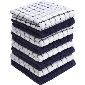 Bumble Dish Cloths (8 Pack) | 12" x 12" | 100% Cotton Kitchen Towels | 405 GSM | Soft, Highly Absorbent & Durable Dish Towels for Kitchen | Navy