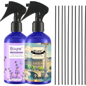 Natural Bedroom Linen Spray Scented Room Mist with Plant Extracts Long Lasting Freshness for Sheets, Pillows & Curtains – 9oz 2Bottle（Lavender Dream + Love Potion ）
