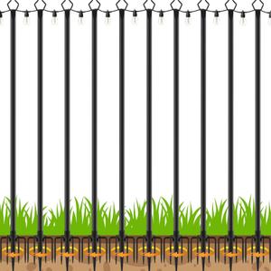 10 Pack 10 FT String Light Poles,Metal with Fork Lights Poles for Outdoor String Light, Rustproof Heavy Duty for Outside Garden,Patio,Wedding,Backyard,Deck,Party