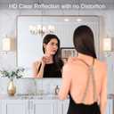LOAAO 40X30 Gold Bathroom Mirror, Rounded Rectangle Gold Frame Mirror, Brushed Gold Bathroom Vanity Mirror Wall-Mounted, Anti-Rust, Tempered Glass, Hangs Horizontally or Vertically