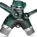 2WAYZ Hose Splitter 2 Way Heavy Duty Outdoor Faucet and Garden Connector - Water Spigot Splitter - Durable All-Metal Y Adapter with Shut-Off Valve - 4 x 4 x 1.5 Inches
