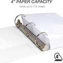 Samsill Durable 4 inch 3 Ring Binder, D Ring Binder, 100% Recycled Chipboard, White, 2 Pack
