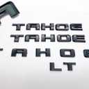 3Pcs Tahoe Emblem 3D Letters Badge Nameplate Sticker Replacement for 2019-2023 Tahoe Genuine 84910058 (Overlay Emblem Gloss Black Plus LT)