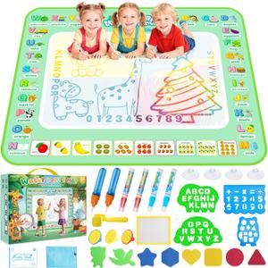 Water Doodle Mat 40 X 32 Inches Mess Free Coloring Magic Drawing Mat Toddlers Educational Toys,Birthday Christmas Gifts for 3 4 5 6 7 8 Years Old Boys Girls