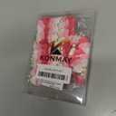 KONMAY 50pcs Bulk 1.4''(3.5cm) Tiny Tri-Layered Tassels with Gold Jump Ring for Jewelry Making, Clothing (White&rose)