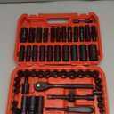 96-Piece 3/8" Drive Impact Socket Wrench and Bit Set, SAE 5/16-3/4 & Metric 8-22mm, Cr-V Standard & Deep Sockets, Power Bits, Ratchet Handle, Universal Joint, Bit Holder, Adapters, Spark Plug Socket
