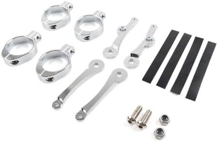 Rbanna1 39/41mm Headlight Mount Turn Light Bracket Relocation Holder Aluminum Silver for HONDA for Yamaha for Suzuki for Kawasaki for Harley Motorcycle