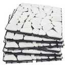 Decking Natural Pebble Interlocking Floor Patio Tiles, Indoor & Outdoor Interlocking Tiles 12"x12" 6pcs - A Great Upgrade Option for Garden Patio Path (White)