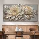 Large White Flower Canvas Wall Art For Living Room Prints 29 X 58 Inch
Artwork Canvas Art Wall Decor White Flower Wall Art Modern Painting Elegance Wall Decor For Hotel Office Home Decoration