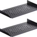 RackPath 1U Cantilever Universal Rack Shelf - 10in Deep – Rackmount Shelf for 19’’ AV/Network Equipment Racks – 55lbs Capacity - 2Pack