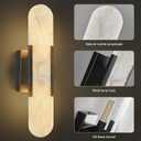 Alabaster Wall Sconce, Modern Sconces Wall Decor Set of 2 Black, 19.7 in-2Pack