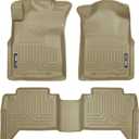 Husky Liners Weatherbeater Floor Mats | Fits 2005-2015 Toyota Tacoma Double CAB ONLY (Footwell Coverage) | Front & 2nd Row, 3-pc Tan - 98953
