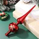 Homoyoyo Christmas Tree Topper Xmas Tree Sequins Adornment Red Delicate Xmas Treetop Decoration Ornament