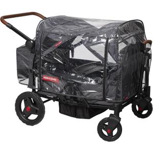 Rain Cover for Baby Stroller Wagon, Baby Travel Gear Bag, Wagon Stroller Summer Essentials, Newborn Essentials, Radio Flyer Rain Cover with Bag for Voya Stroller Wagons (4 Seats, Low Sides)