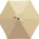 Sunnyglade 7.5ft Patio Umbrella Replacement Canopy Market Umbrella Top Outdoor Umbrella Canopy with 6 Ribs