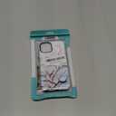 Case Compatible with iPhone 14,Glossy Hybrid 2-Layer Hard Shell,Shockproof Soft for Girl Women,White Leaf Bloom