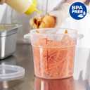 CURTA 1 Quart Translucent Round Food Storage Container with Lid, Pack of 4 NSF Listed, BPA-Free, Commercial-Grade Polypropylene, Freezer & Dishwasher Safe, Non-Stick, Easy-Read Graduations