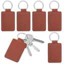 Qianyu 25 Pcs Blank Leather Keychains PU Key Fobs with Ring Rectangular Leather Key Fob Universal Keys Chain Holder Keychain Kit for Keychains Making DIY Craft Working Supplies Gifts Birthday