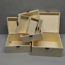 Wooden Nesting Box Set of 5, Unfinished Wood Rectangle Box Set for Crafts