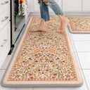 Collive Kitchen Rugs Sets of 2 Non Slip Washable, 20"x47"+20"x32"