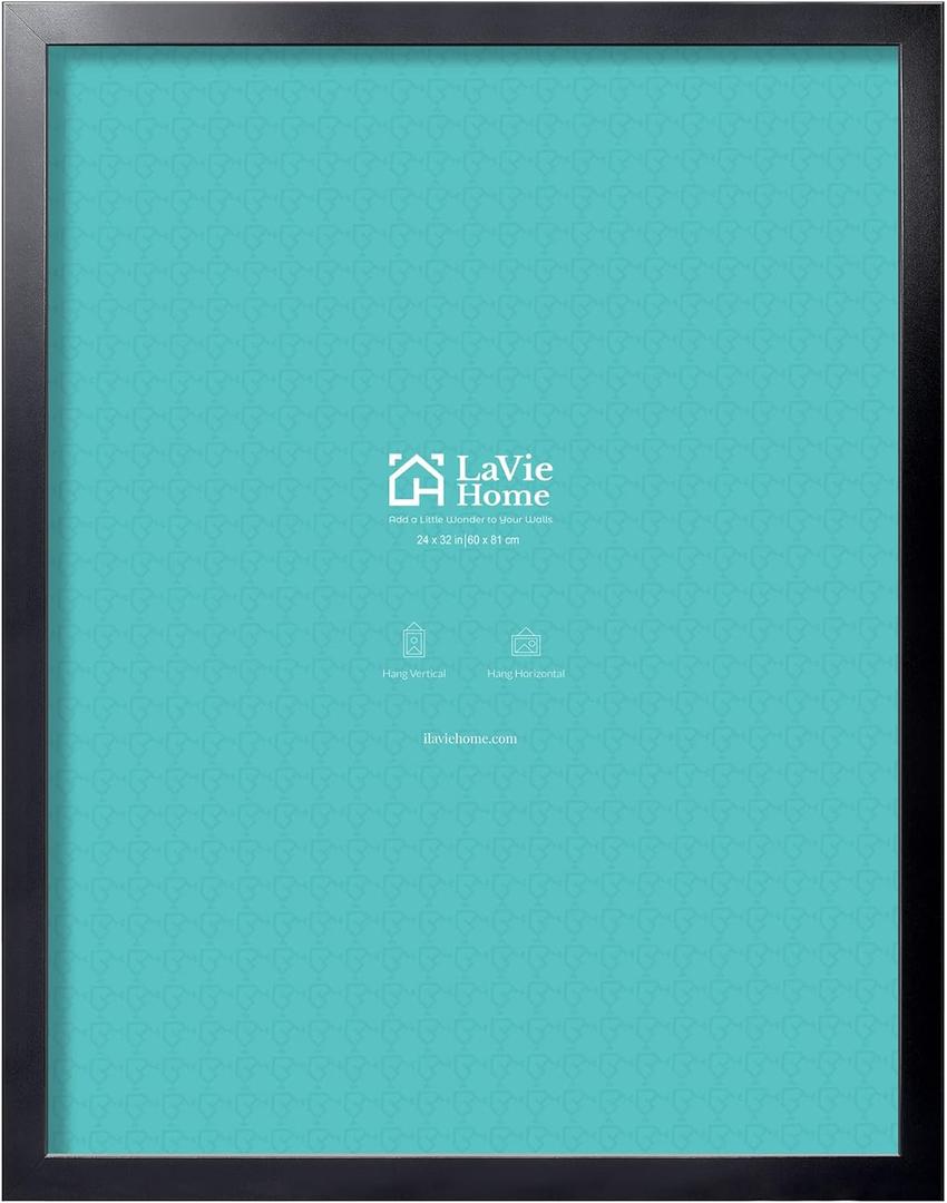 LaVie Home 24x32 Picture Frame Black, Puzzles Frame for Wall Decoration, Classic Black Minimalist Style Suitable for Decorating Houses, Offices, Hotels, Puzzles Posters Photos or Artwork1 Pack