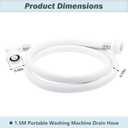 1.5 Meter Portable Washing Machine Drain Hose with Quick Connect, Universal Water Discharge Pipe Extension Kit, Flexible Replacement Hose for Compact and Standard Washers, Leak-Proof Design