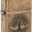 Zippo Tree of Life Pocket Lighter, Antique Brass, One Size (29149)