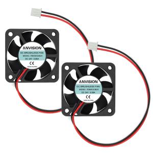 ANVISION 2-Pack DC 24V 40mm x 10mm Brushless Cooling Fan, Dual Ball Bearing, 2 Pin ANVISION 2-Pack DC 24V 40mm x 10mm Brushless Cooling Fan, Dual Ball Bearing, 2 Pin