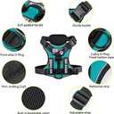 Demigreat Service Dog Harness, Reflective Dog Vest Harness with 5 PCS Patches, Adjustable Soft Oxford Pet Harness, Inner Layer Mesh, Easy to Control for Dogs (X-Large (Pack of 1), Turquoise)