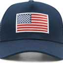 American Flag Trucker Hat, Snapback Mesh USA Flag Baseball Caps, 4th of July for Men Women