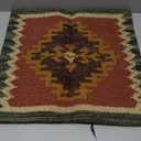 Indian Vintage Kilim Square Pillow Cover 18X18 Pillows Boho Ethnic Cushion Cover, Decorative Throw Pillows Cases (Jute Red Mix Color)