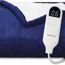 Bedsure Heated Blanket Throw Blanket with Preheat Function, Soft Flannel Electric Blanket Throw with 6 Time Settings(Up to 10H) & 6 Heating Settings, Gifts for Grandma (50"x60", Pageant Blue)