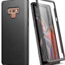 SURITCH Case for Samsung Galaxy Note 9, Built in Screen Protector, Support Wireless Charging, Soft TPU Back Cover + PC Bumper Full Body Protective Case, Shockproof, 6.4" (Matte Black)
