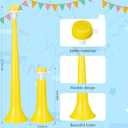 4 Pcs Stadium Horn for Adult, 21 Inch Vuvuzela Plastic Collapsible Cheering Trumpets for Sporting Events Football Carnival Party, Yellow