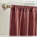 Elrene Home Fashions Athena Faux Crushed-Silk Window Curtain Panel and Valance Set, 52"x95" (2 Panels) & 1 Valance, Red