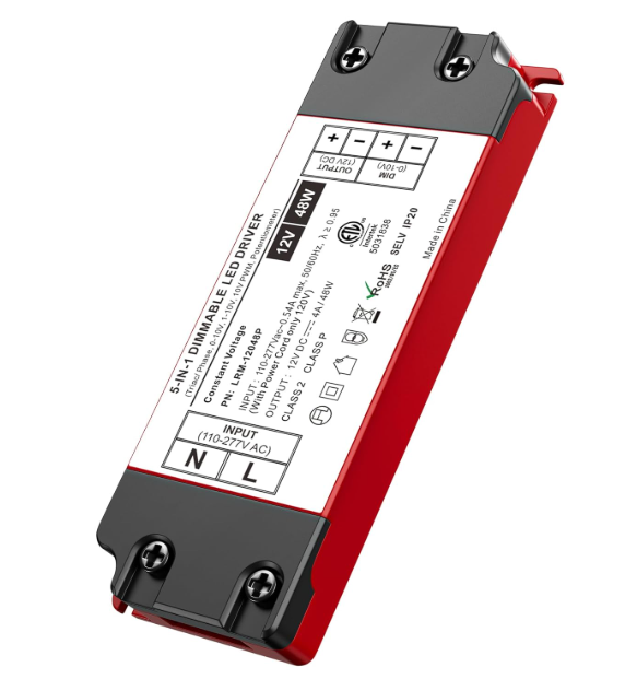 12V Dimmable LED Driver, 48W Triac ELV/MLV LED Transformer Compatible with Lutron&Leviton Switches, Dimmable Led Power Supply 48W 12V for LED Light Stirps, Smooth Flicker Free Dimming