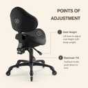 Pneumatic Swivel Rolling Saddle Chair with Wheels and Ergonomic Back Support for Hair Stylist, Dental Hygienist, Hygienic Clinic, Spa, Massage, Home, Office - 510 KOA