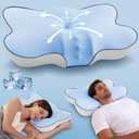 Cervical Pillow for Neck and Shoulder, Ergonomic Side Sleeper Pillow for Pain Relief, Cooling Memory Foam Pillows for Sleeping, Contour Pillow Orthopedic Bed Pillow for Back Stomach Sleepers (Blue)