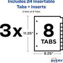 Avery Dividers for 3 Ring Binders, 8-Tab Sets, Two-Pocket Plastic Binder Dividers with Tabs, Multicolor, 3 Sets (71907)