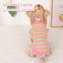 Dog Shirt, Pet Clothes for Chihuahua, Yorkie Teacup Costumes Striped, Small Dogs Sleeveless Tank Top Vest, Breathable Cotton Puppy T-Shirt, Cat Apparel Outfit (Pink, S)