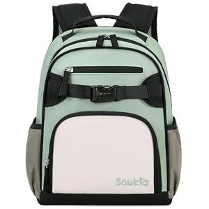 Sawkig Cute Mini Toddler Backpacks for Boys 2-4 Little Kids Backpack Preschool Bookbag (Pale Pistachio)