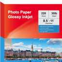 HARTWII 220 Sheets Inkjet Glossy Thin Paper 8.5x11 inch 30lb 120gsm A4 Letter Size For Brochure Printing, Custom Chip Bag Party Favors,Single Side, Suitable for All Dye Ink