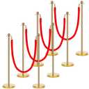 Woanger 8 Set Red Carpet Party Decorations 27.5 inch Lightweight Posts and Velvet Ropes for Red Carpet Night Movie Night Party Christmas Wedding Decoration