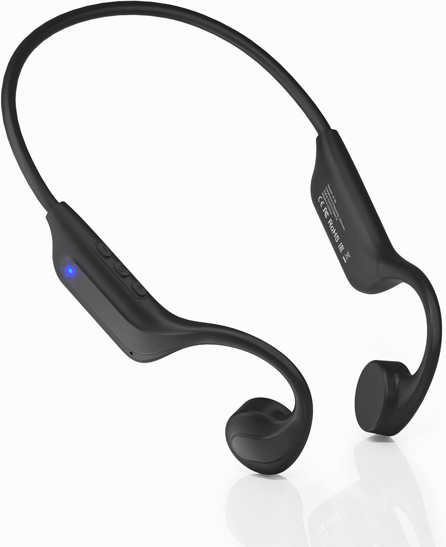 New Bone Conduction Headphones Bluetooth 6.0, Open Ear Headphones with Mic, 3 EQ Modes, Anti-Leak Audio, Dual Pairing, 10H Playtime, 25g Lightweight, IP65 Waterproof for Running, Cycling & Hiking