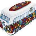 BRISA VW Collection - Volkswagen Neoprene Universal Makeup Cosmetic Travel Pharmacy Bag Pouch T1 Campervan Bus (Flower/Multi/Small)
