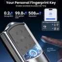 Veise VE027 Built-in Wi-Fi Smart Lock, Fingerprint Keyless Entry Front Door Lock, App Remote & Voice Control, No Hub Needed, Touchscreen Keypad Deadbolt, IP65 Waterproof, BHMA Grade 3, Satin Nickel