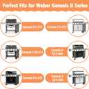 Grill Replacement Parts for Weber GS4 Genesis II E-410, S-410, Genesis II LX E-440, S-440, Flavorizer Bars Heat Deflector Grill Burners, 67489, 67490, 67491, 66041, 66033, 66796, Weber Grill Accessary